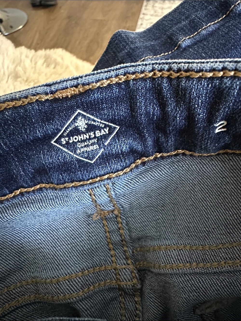 St. John's Bay Blue Denim Skirt with Contrast Stitching - Picture 4 of 4